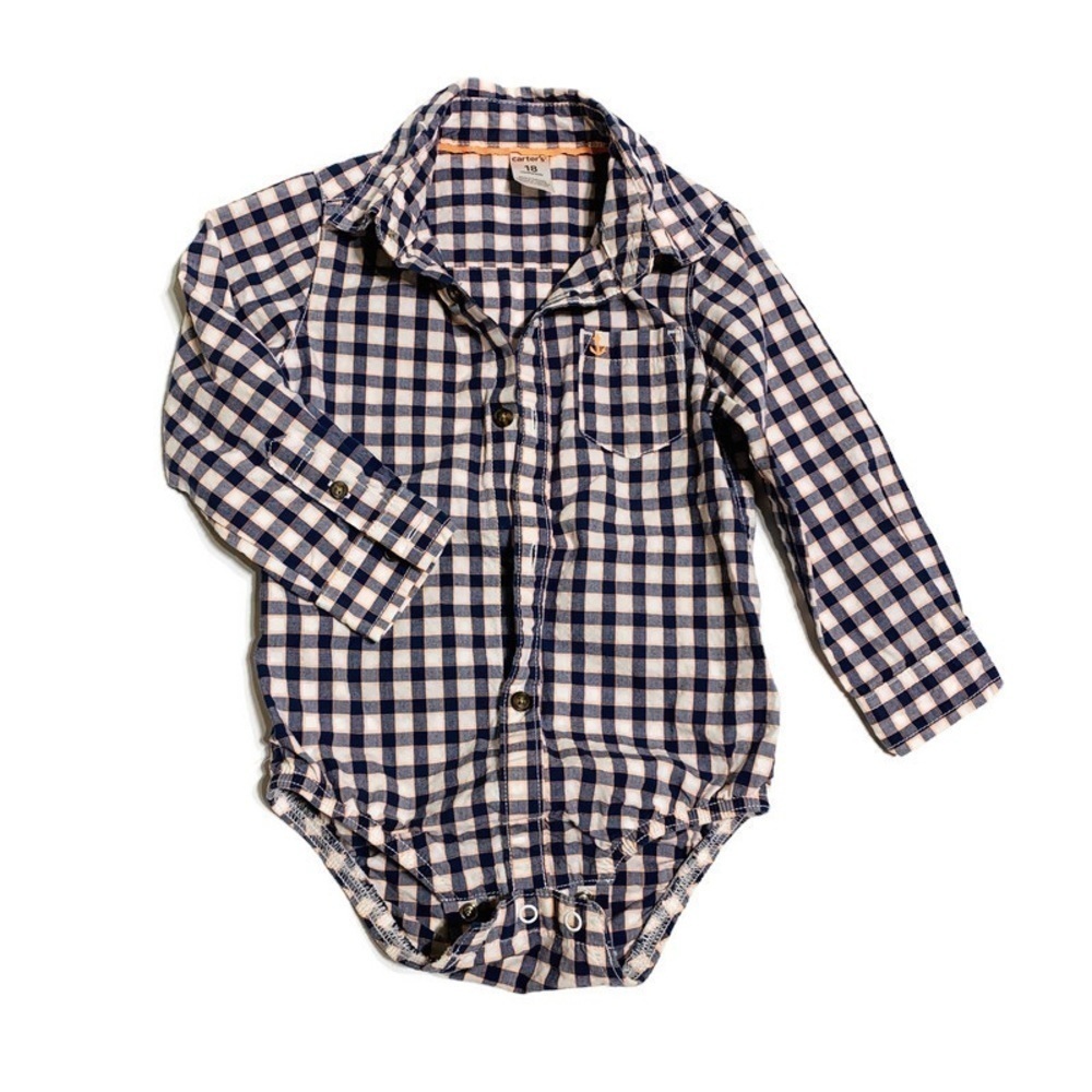 Carter’s baby boy’s 18M button down shirt onesie